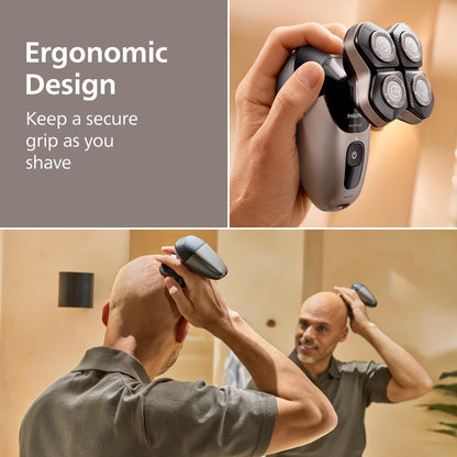 Philips Head Shaver Pro 7000 Series - Skull Shaver For Men and Women, 360° Flexing Head & ComfortCut Blades for Clean Shave, Gentle on Skin, Model HS7980/28 - Available at All In One Marketplace Canada