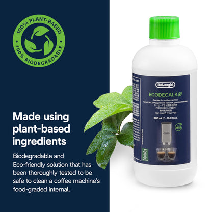 De'Longhi EcoDecalk Descaler, Eco-Friendly Universal Descaling Solution for Coffee & Espresso Machines, 16.90 oz (5 uses)