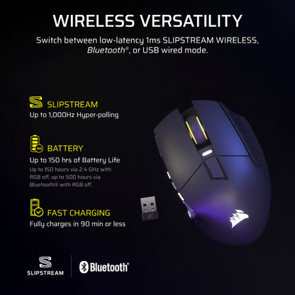 CORSAIR Scimitar Elite Wireless SE MMO PC Gaming Mouse – 33,000 DPI, 16 Programmable Buttons, Key Slider, Elgato Virtual Stream Deck, 1,000Hz Polling, Up to 150-Hour Battery – Gunmetal 🍁 All In One Marketplace Canada