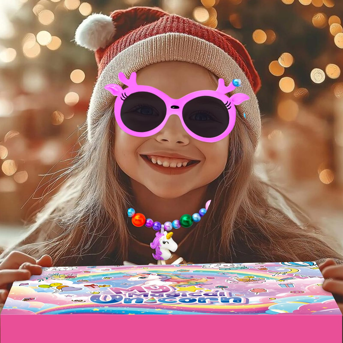 Unicorn Advent Calendar 2026 for Girls, Christmas Countdown Calendar for Kids, with 24 Days Xmas Surprise with Jewellery Bracelet Hair Accessories 🍁 All In One Marketplace Canada