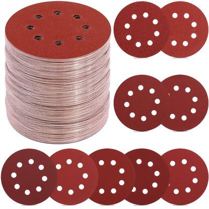 YNZDRWA 70 PCS 5 Inch Sanding Discs, 40 80 120 180 240 320 400 600 800 Grit Hook and Loop Sandpaper for Random Orbital Sander - Available at All In One Marketplace Canada