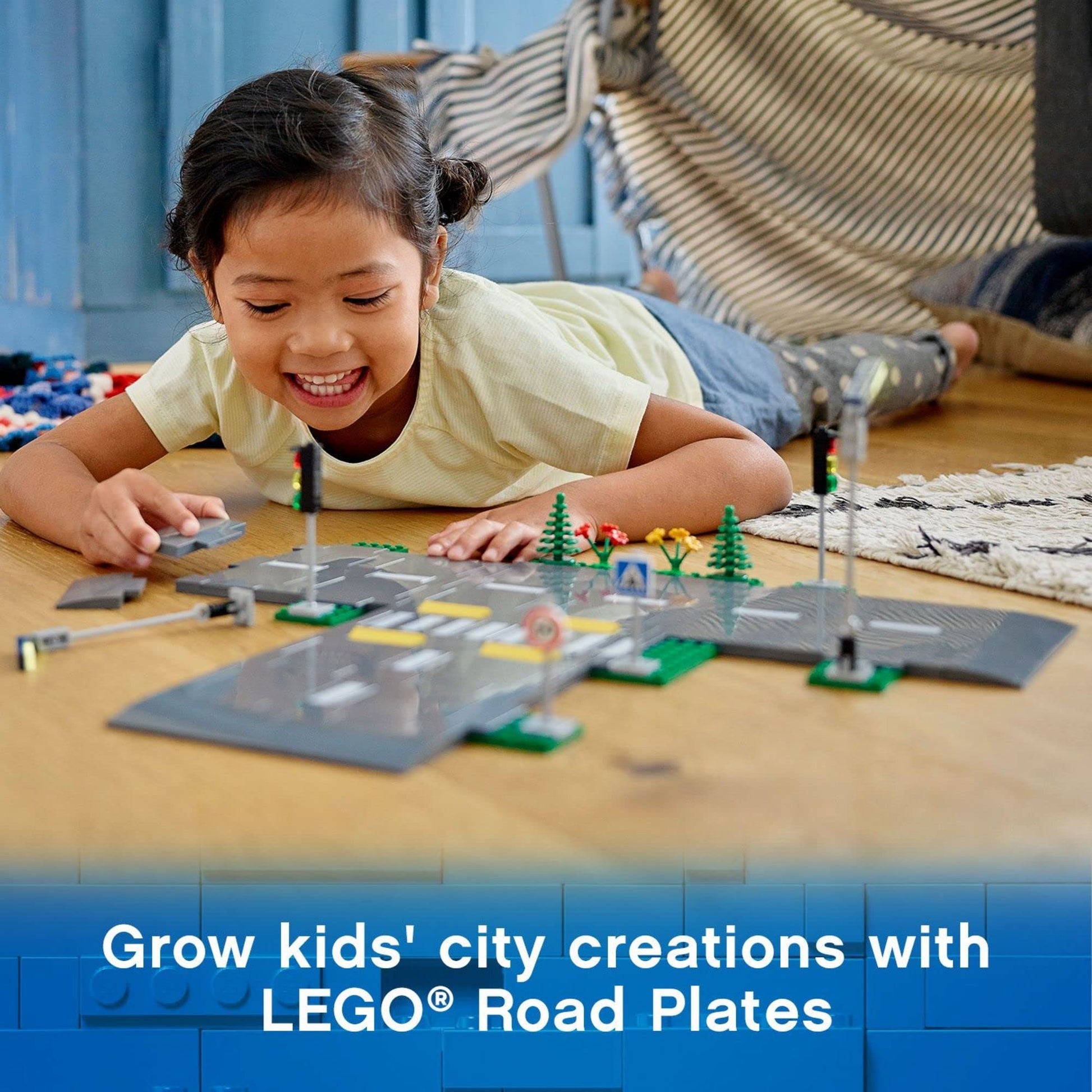 LEGO City Road Plates 60304 - Building Toy Set, Featuring Traffic Lights, Trees, Glow in The Dark Bricks, Combine with LEGO City Series Sets, Great Gift for Kids, Boys, and Girls Ages 5+ LEGO