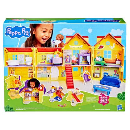 Peppa Pig Peppa's Big Family House Playset with 3 Figures, 11 Accessories, 2025 Version with Baby Evie, Preschool Toys for Girls and Boys 3 and Up