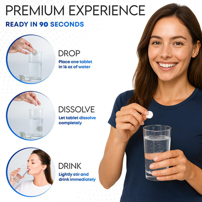 60 Ct Hydrogen Water Tablets – Magnesium Tablets for Energy, Hydration & Muscle Function –Support Recovery, Fatigue and Mental Clarity. Lab Tested - Available at All In One Marketplace Canada