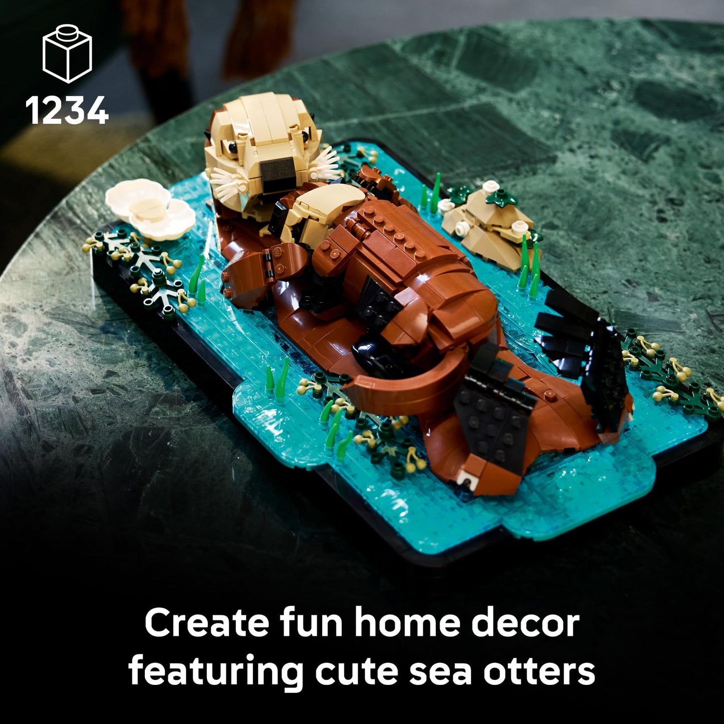 LEGO Ideas Floating Sea Otters Building Sets for Adults - Room or Office Decor for Women & Men, Ages 18+ - Gift Ideas for Birthday - 21366 LEGO