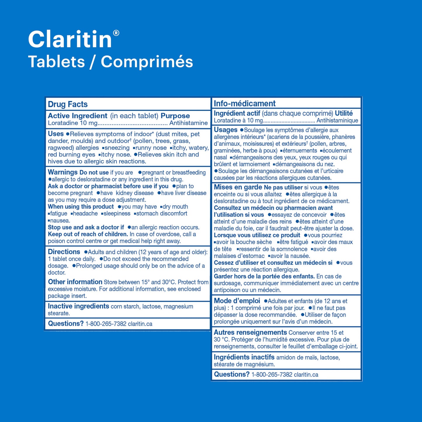 Claritin Allergy Medicine, 24-Hour Non-Drowsy Relief 10 mg, 20 Tablets - Available at All In One Marketplace Canada