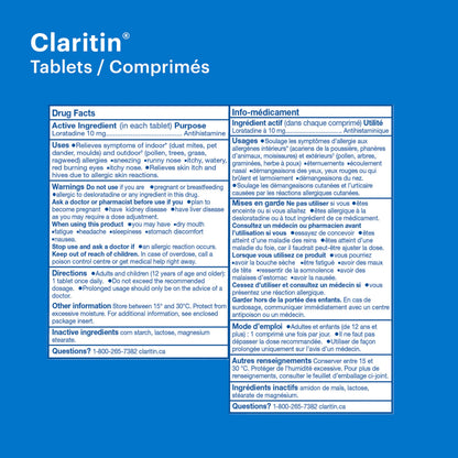 Claritin Allergy Medicine, 24-Hour Non-Drowsy Relief 10 mg, 20 Tablets - Available at All In One Marketplace Canada