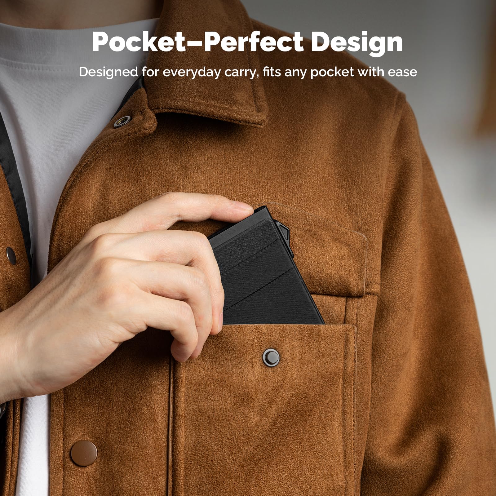 YESIIW Minimalist Pop up Card Holder Wallet for Men RFID Blocking | Slim Business Credit Card Wallet with Money Pocket | Aluminum Metal Bank Card Case for Notes and Coins and Debit Cards | Black