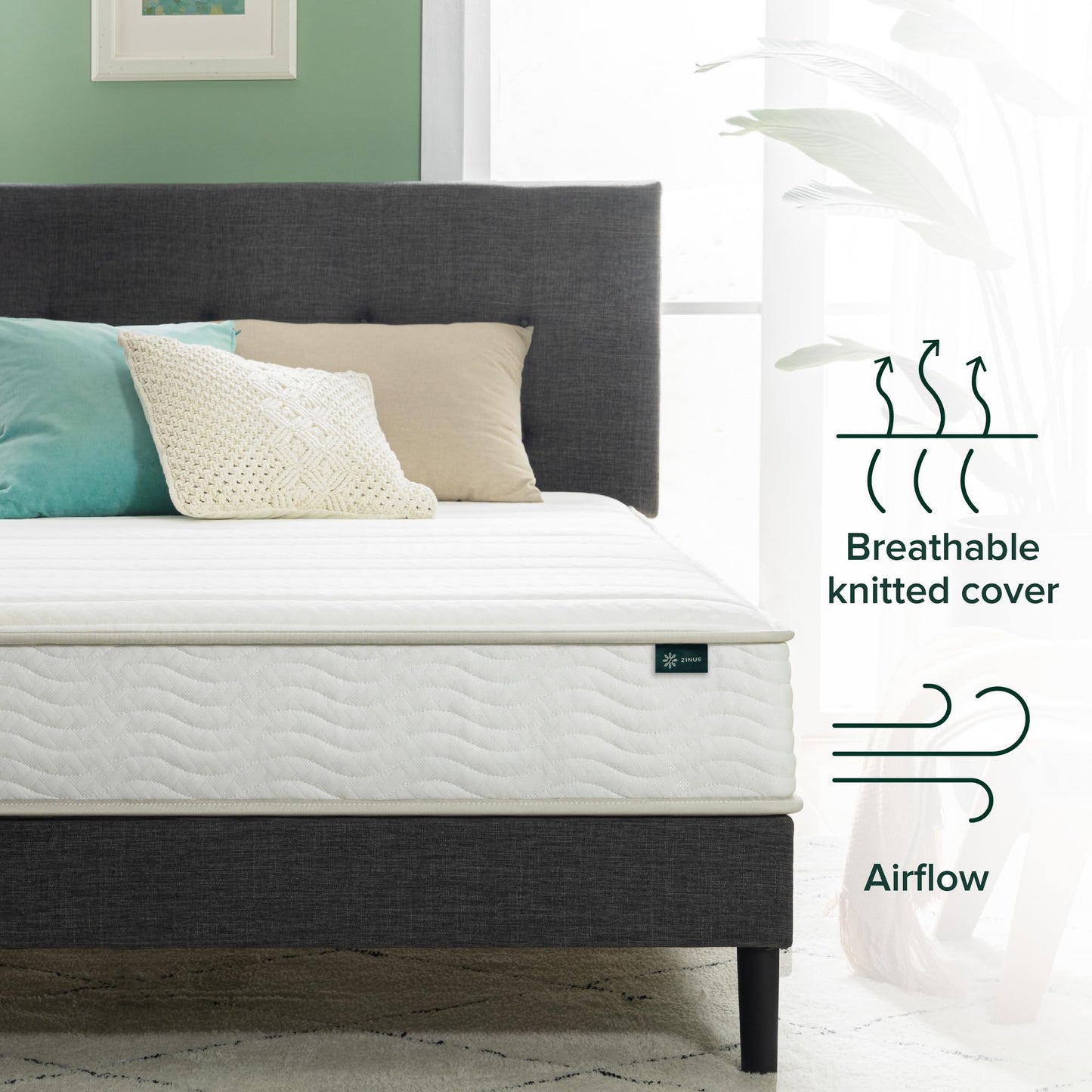 Zinus Twin Hybrid Mattress - 8 inch Foam & Spring, CertiPUR-US Certified, Pressure Relief, Mattress in a Box, 10-Year Warranty - Available at All In One Marketplace Canada