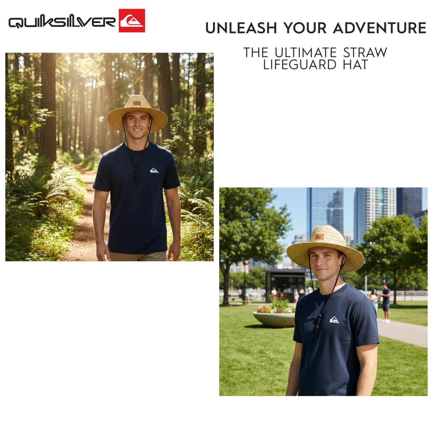 Quiksilver Men's Wide Brim Outdoor Lifeguard Straw Sun Hat, Natural, XX-Large Quiksilver