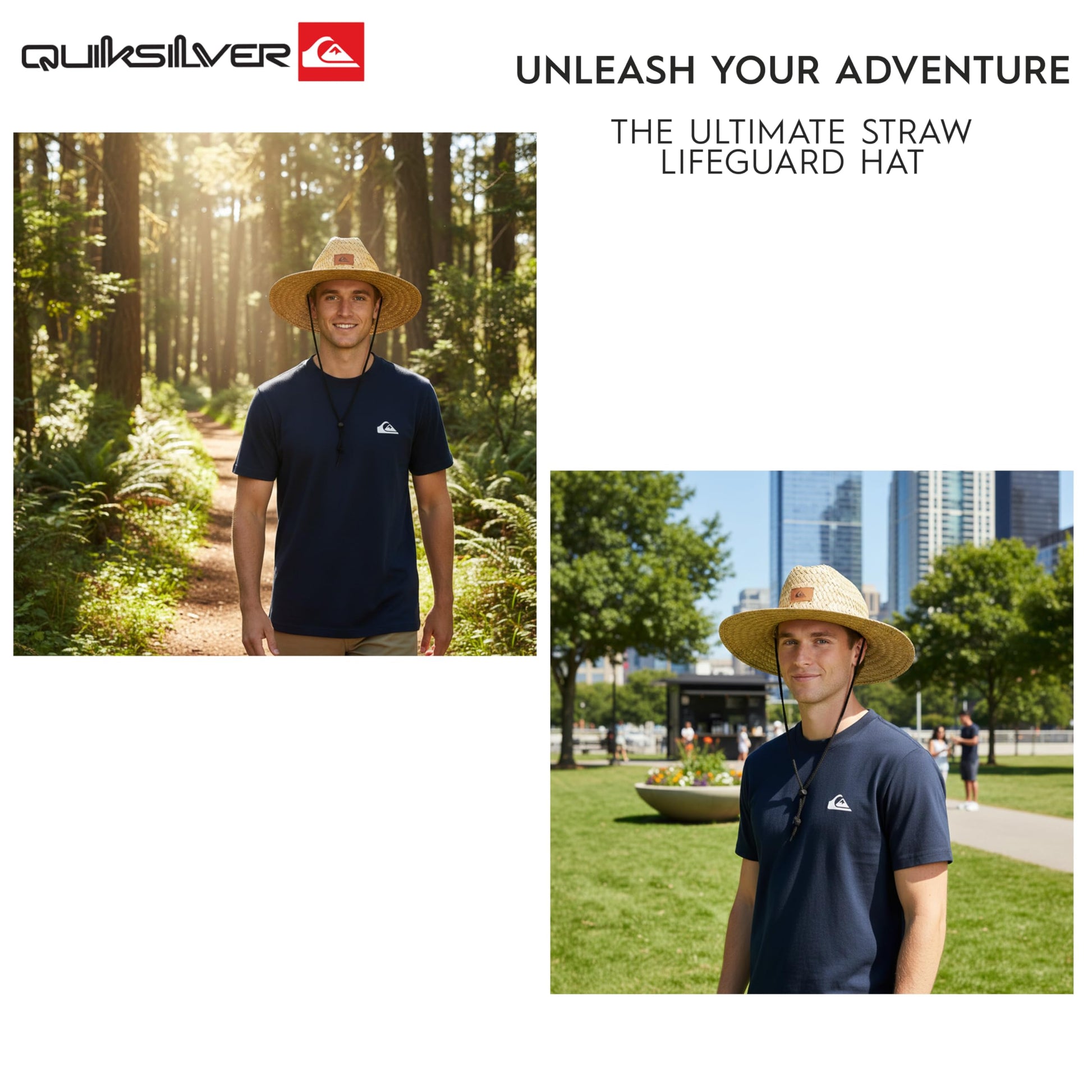 Quiksilver Men's Wide Brim Outdoor Lifeguard Straw Sun Hat, Natural, XX-Large Quiksilver