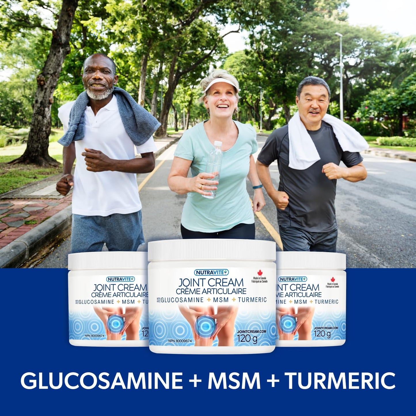 Cooling Arthritis Pain Relief Cream – Non-Greasy & Fast Absorbing Joint Cream with Glucosamine, MSM, Turmeric, Camphor & Menthol. For Joints, Muscles, Hands, Knees, Neck & Back. Made in Canada. - Available at All In One Marketplace Canada