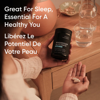 Sports Research® Magnesium Glycinate 160mg - Chelated Magnesium to Support Restful Sleep & Enzymatic Processes - Liquid Softgels - 60 Count - Non-GMO, Gluten-Free Supplement for Daily Use - Available at All In One Marketplace Canada