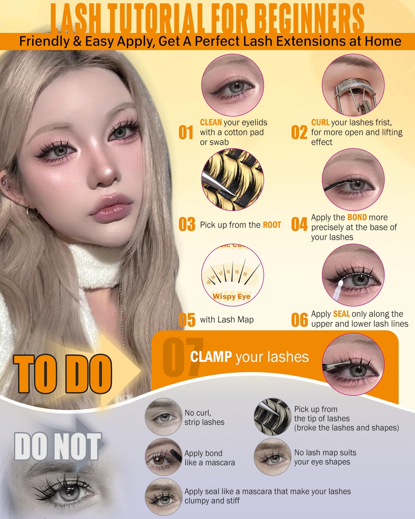 JIMIRE Natural Lash Clusters Extensions 180Pcs Anime Eyelash Extensions D Curl Wispy Manga Eyelash Clusters 8-16MM Cluster Eyelash Extensions Individual Lashes Pack - Available at All In One Marketplace Canada