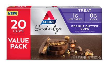 Atkins Endulge Peanut Butter Cups - Low Carb Chocolate Treat, 20 Pack