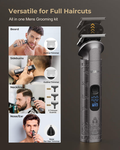 VGRPRO Hair Clippers for Men Professional, Cordless Hair Clippers for Hair Cutting, Mens Clippers and Trimmers Set, Electric Hair Trimmer for Men with Package Case (Gray) - Available at All In One Marketplace Canada