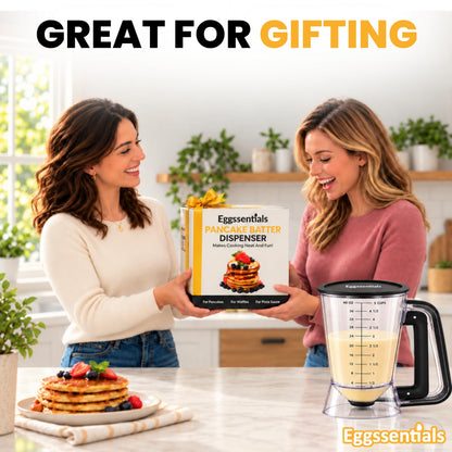 Eggssentials Pancake Dispenser for Batter - Pancake Mix Dispenser Cupcakes, and Muffins – Precision, Mess Free – Cake Mix Dispenser Bottle for Baking & Griddle - Black Color 🍁 All In One Marketplace Canada