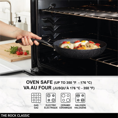 Starfrit The Rock 1.9L (2Qt) Non-Stick Saucepan - Durable Forged Aluminum - Oven Safe - PFOA Free - Easy to Clean - Black Starfrit