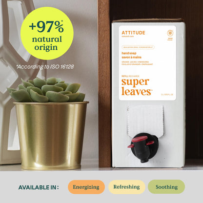 ATTITUDE Hand Soap, Made in Canada, EWG Verified, Plant and Mineral-Based Ingredients, Vegan Beauty and Personal Care Products, Bulk Refill, Orange Blossom & Eucalyptus, 2 Liters - Available at All In One Marketplace Canada