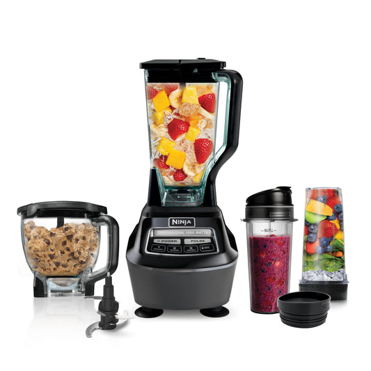 Ninja Kitchen System | All-in-One Food Processor & Blender for Smoothies | Includes Pitcher, (2) 16 oz. to-Go Cups & 8-Cup Bowl | Makes Salsa, Dough, Shakes, & Frozen Drinks | 1500W | Black | BL770 - Available at All In One Marketplace Canada