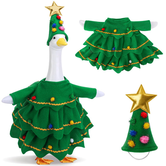 2Pcs Christmas Tree Porch Goose Outfit, Lawn Goose Statue Xmas Tree Costume 🍁 All In One Marketplace Canada