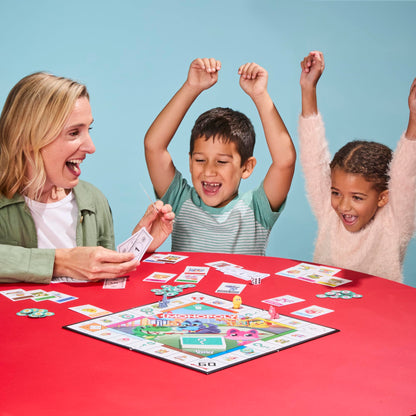Monopoly Junior Board Game | 2 Games in 1 for Younger Kids, 2-Sided Board | Ages 4+ | 2 - 4 Players | 20 Mins. | Gifts for Preschoolers (English & French Version) Hasbro Gaming