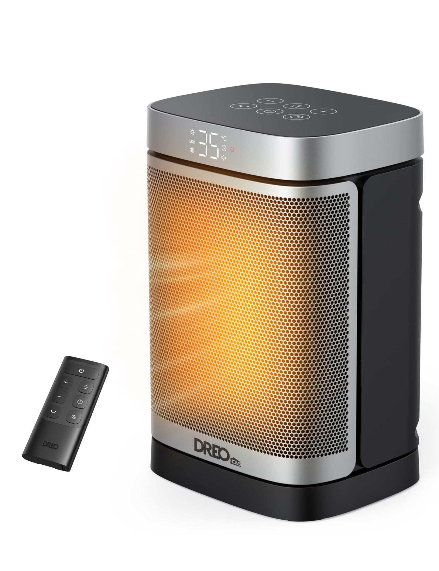 DREO Space Heaters for Indoor Use, 1500W Electric Heater for Bedroom Home Office, Safe PTC Ceramic Heater with Thermostat, Portable Heaters with Remote, 70°Oscillation, 12H Timer, 5 Modes DREO
