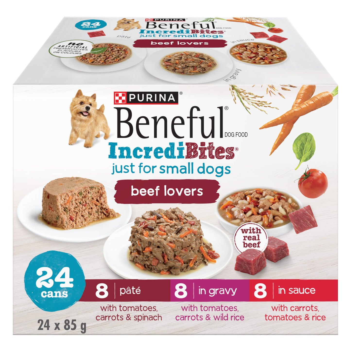 Beneful Incredibites Wet Dog Food, Real Beef Variety Pack (24 Pack) Beneful