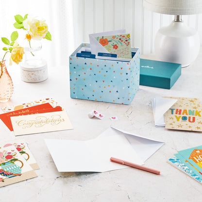 Hallmark All Occasion Boxed Set of Assorted Blank Greeting Cards with Card Organizer (Pack of 100)—Birthday, Thank You, Congratulations, Wedding, Baby, Thinking of You, Sympathy Hallmark