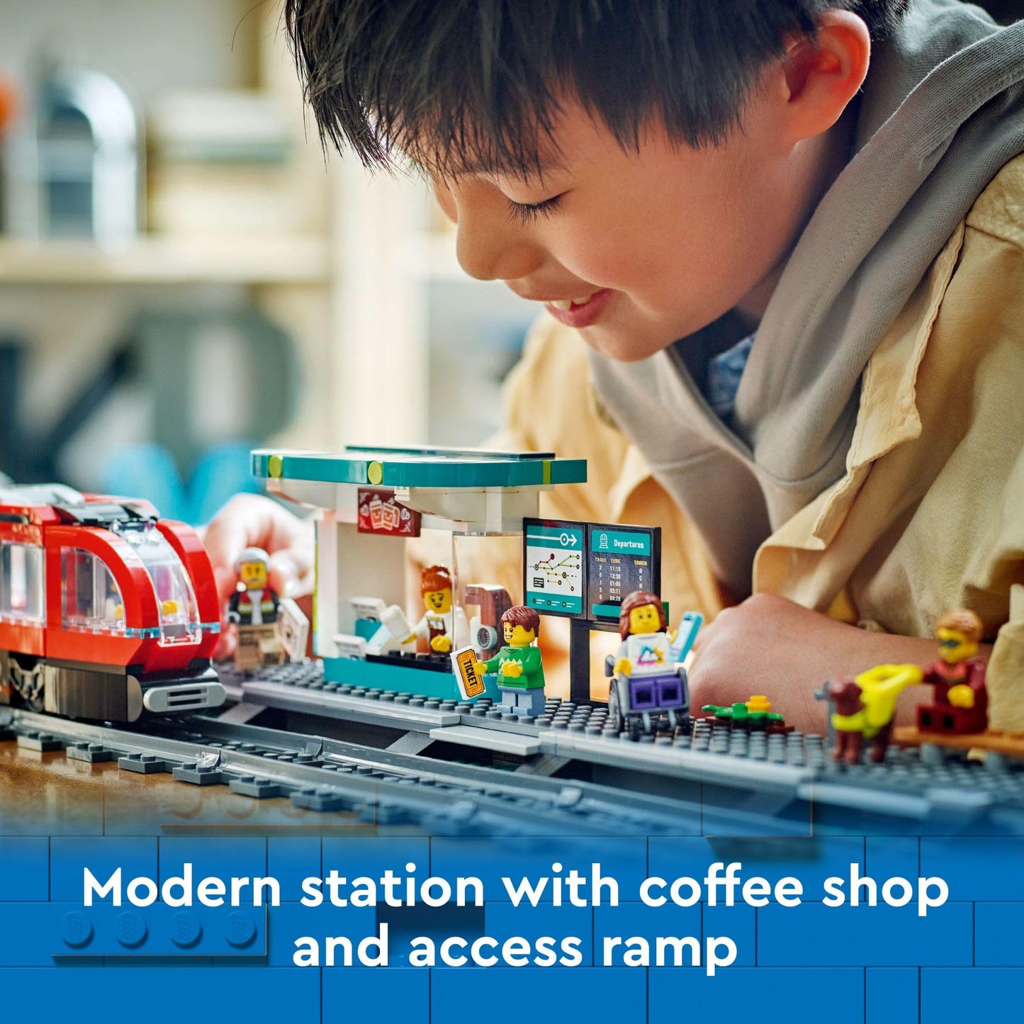 LEGO City Downtown Streetcar and Station Train Set - Kids Toy Train Building Set for Pretend Play & Imagination, Ages 7+ - Gift Ideas for Boys & Girls Birthdays - 60423 LEGO