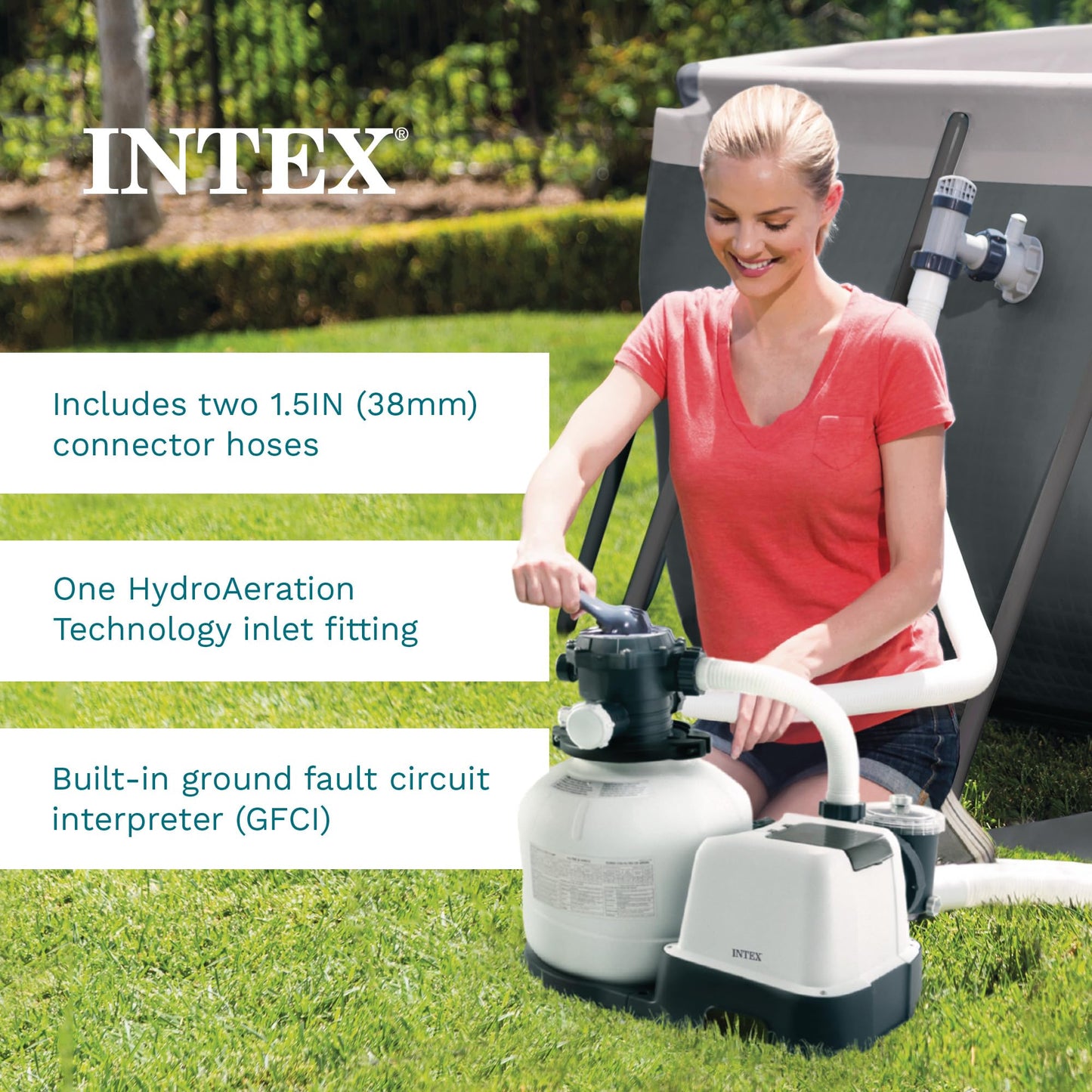 INTEX Krystal Clear 2,100 GPH Sand Filter Pump for Above Ground Pools