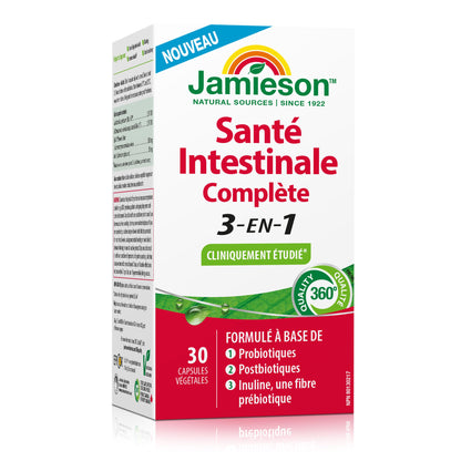 Jamieson Complete Gut Health 3-in-1, 30 Capsules, with Prebiotic Inulin, Probiotics, & Postbiotics. Supports Digestive Health. Reduces Bloating & the Incidence of Cold & Flu Symptoms in Winter Months 🍁 All In One Marketplace Canada