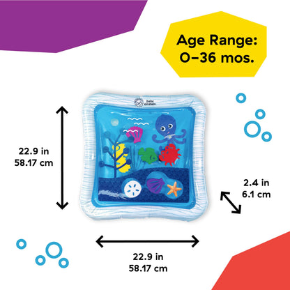 Baby Einstein Octopus Water Play Mat - Safety Fill Line, Tummy Time Activity & Sensory Toy for Babies Newborn & up, Blue Baby Einstein