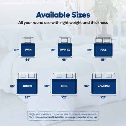 Utopia Bedding Comforters Queen Size, All Season Duvet Insert, Down Alternative Box Stitched Bed Comforter with Corner Tabs, Machine Washable (White)