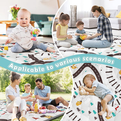 Palopalo 71x59in Christmas Baby Play Mat with Train Track Winter Design 🍁 All In One Marketplace Canada