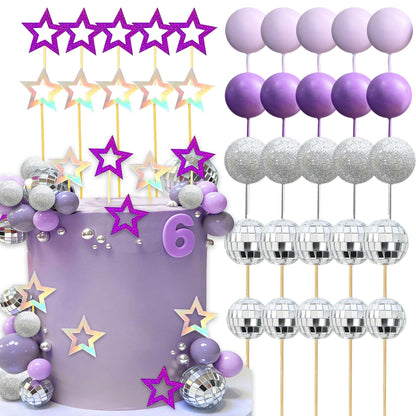 LaVenty Purple Disco Balls Cake Topper Pop Music Hunters Party Supplies 🍁 All In One Marketplace Canada