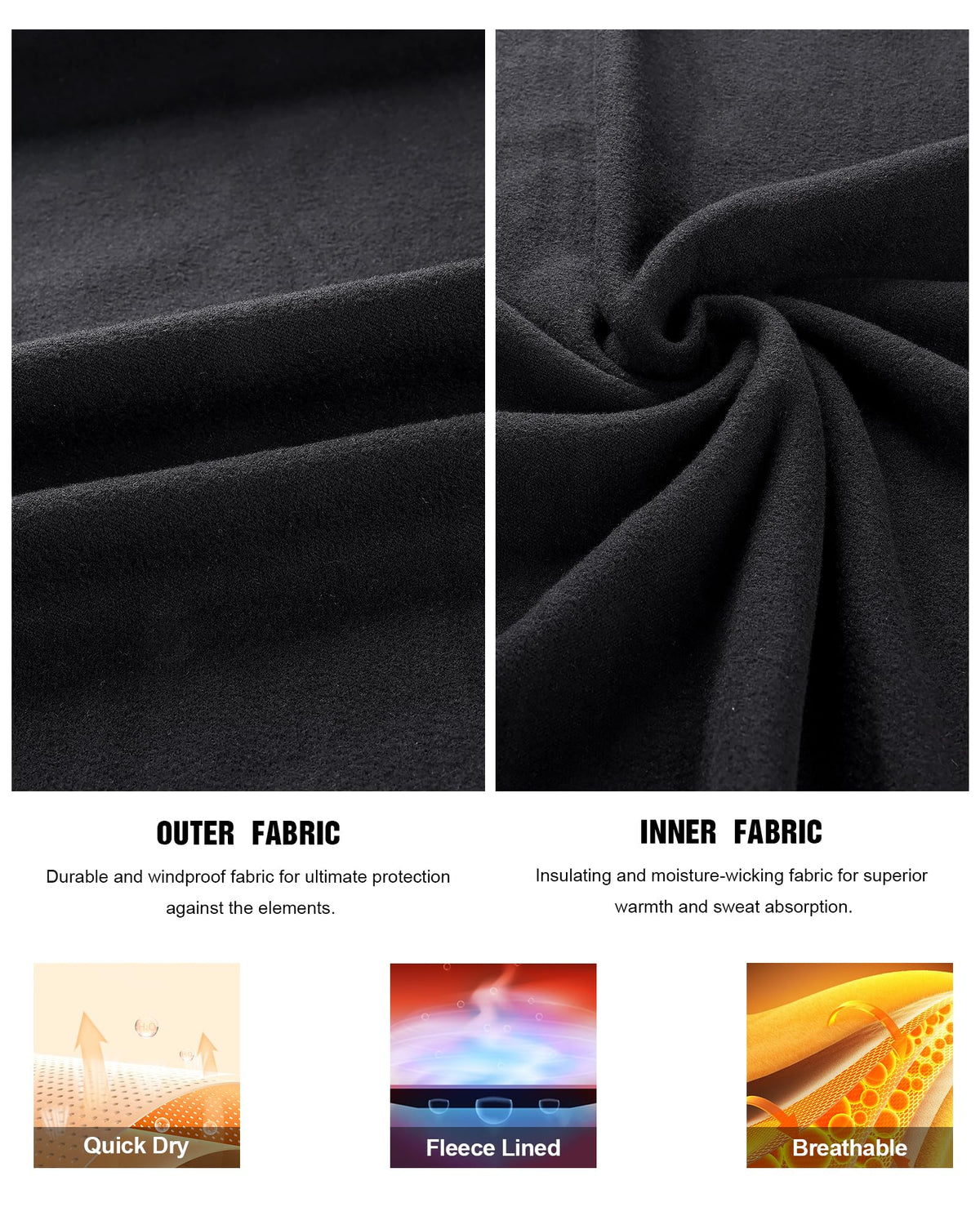 Runhit Thermal Underwear for Men Long Johns Men Soft Long Underwear for Men Thermal Shirts Fleece Lined Pants Winter Set Gray Black L 🍁 All In One Marketplace Canada