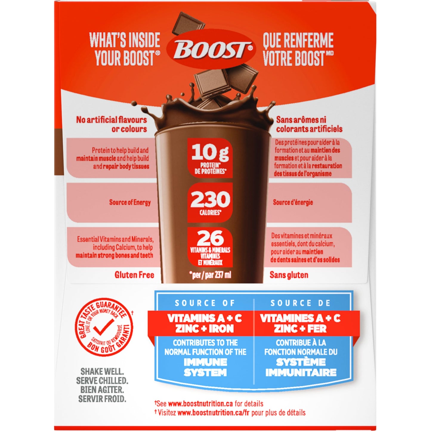 BOOST Original Chocolate Meal Replacement Drink, 237ml Bottles (6-Pack), Case of 4