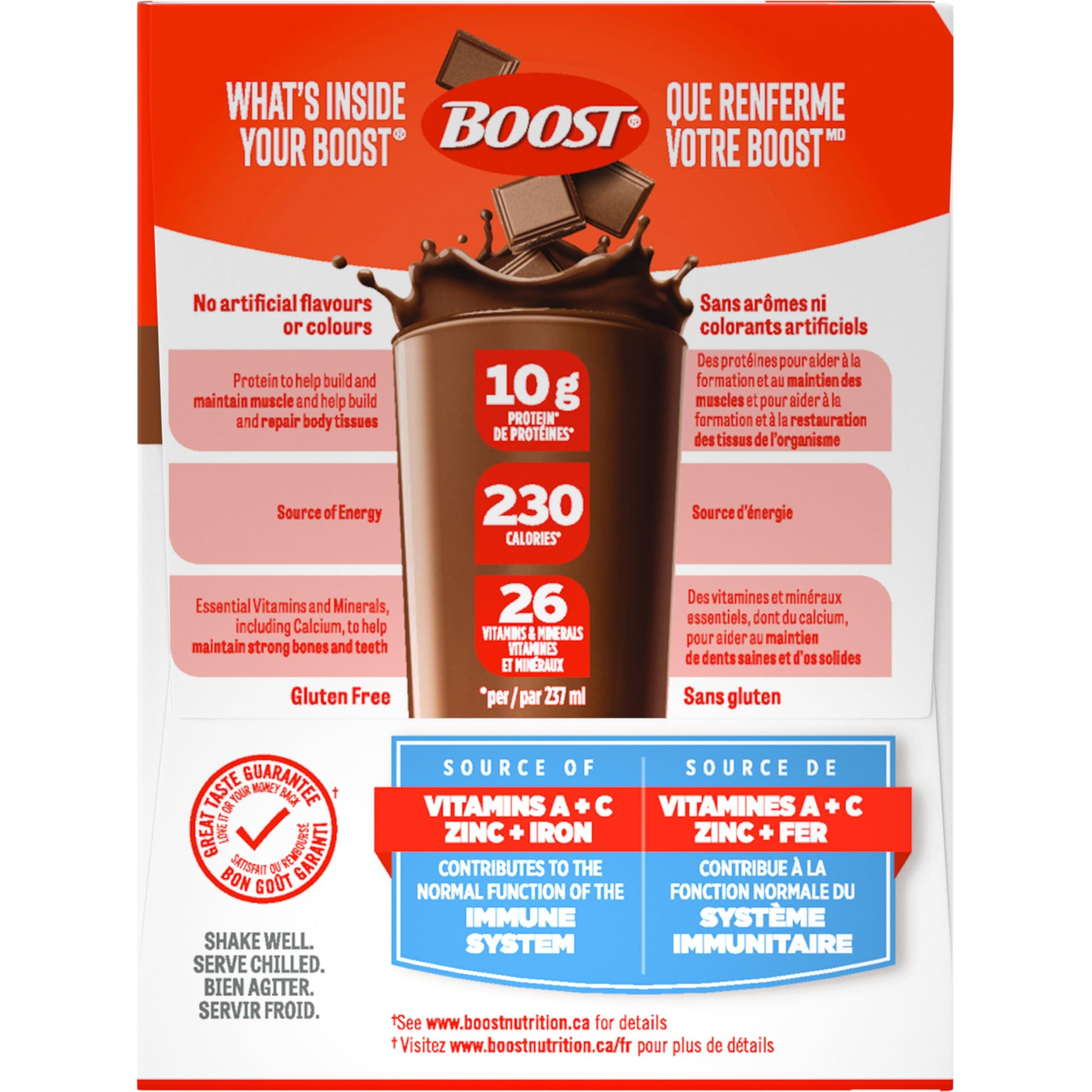 BOOST Original Chocolate Meal Replacement Drink, 237ml Bottles (6-Pack), Case of 4