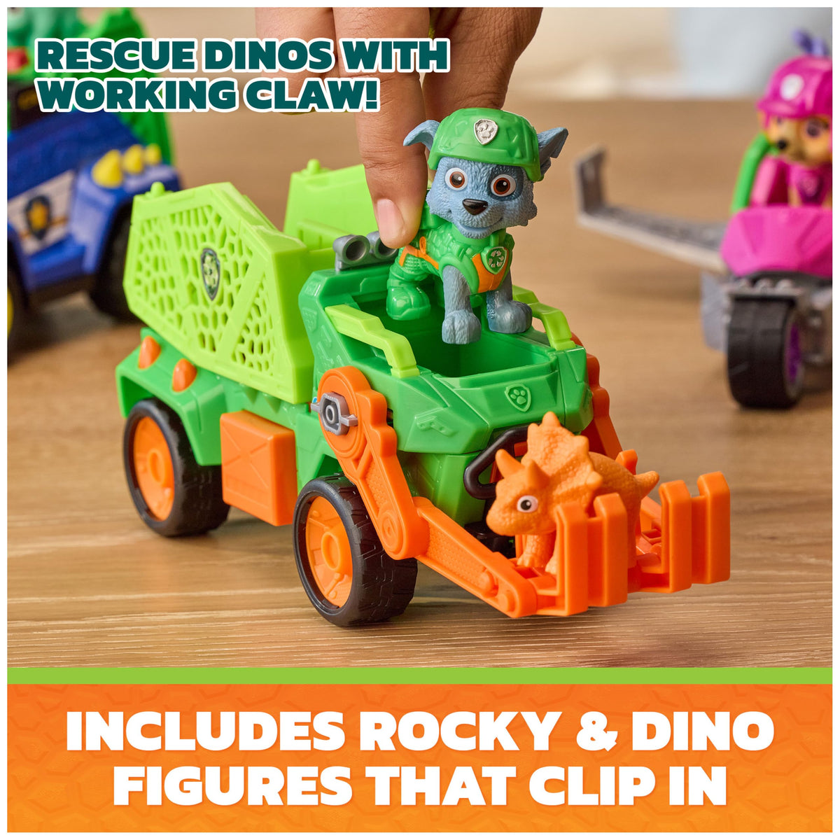 PAW Patrol The Dino Movie Rocky Dino Rescue Recycler Toy Vehicle