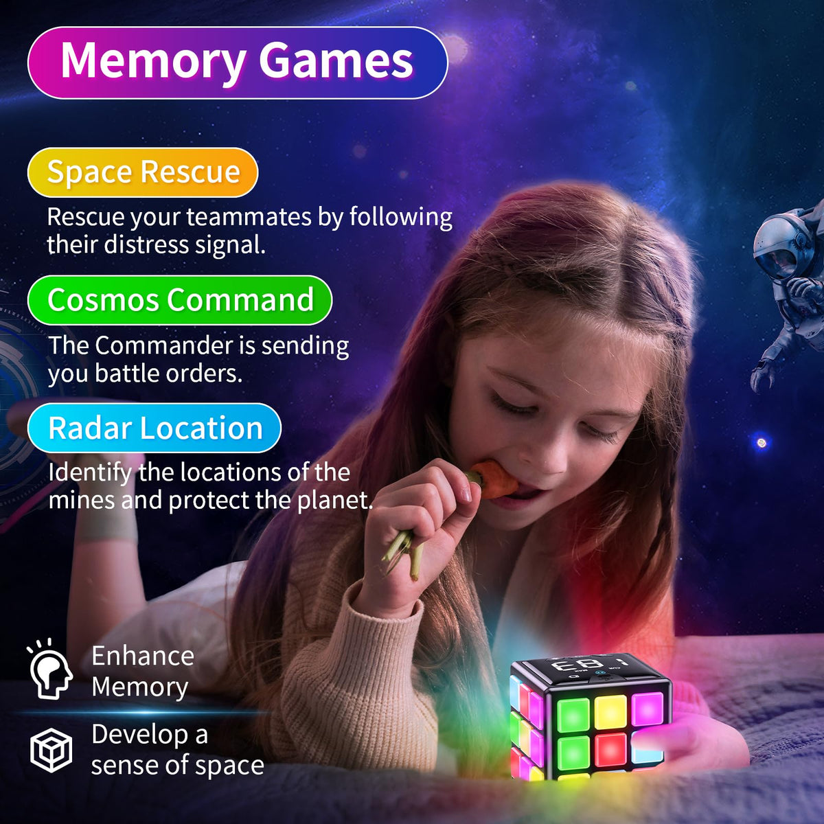 Niufunmal Rechargeable Puzzle Cube with Games, 15 Fun Memory & Speed Games 🍁 All In One Marketplace Canada