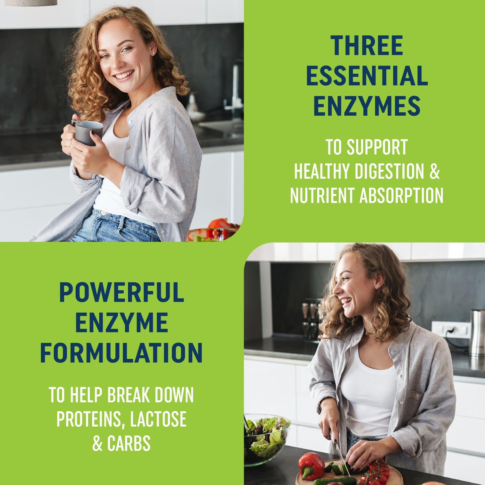 Digestive Enzymes 280MG for Digestive Health & Bloating Relief for Women & Men | Triple Digestive Enzyme Blend to Break Down Carbs & Fats, Anti Bloating Supplement for Women & Men | Vegetarian | 90ct - Available at All In One Marketplace Canada