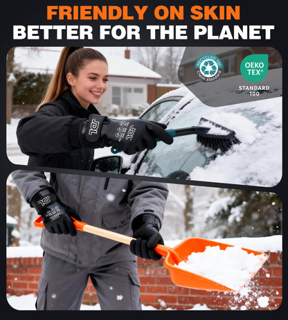 JDL 100% Waterproof Winter Work Gloves for Men & Women, Thermal Insulated Freezer Gloves for Cold Weather, Super Grip Palm, Carbon Black, Large 🍁 All In One Marketplace Canada