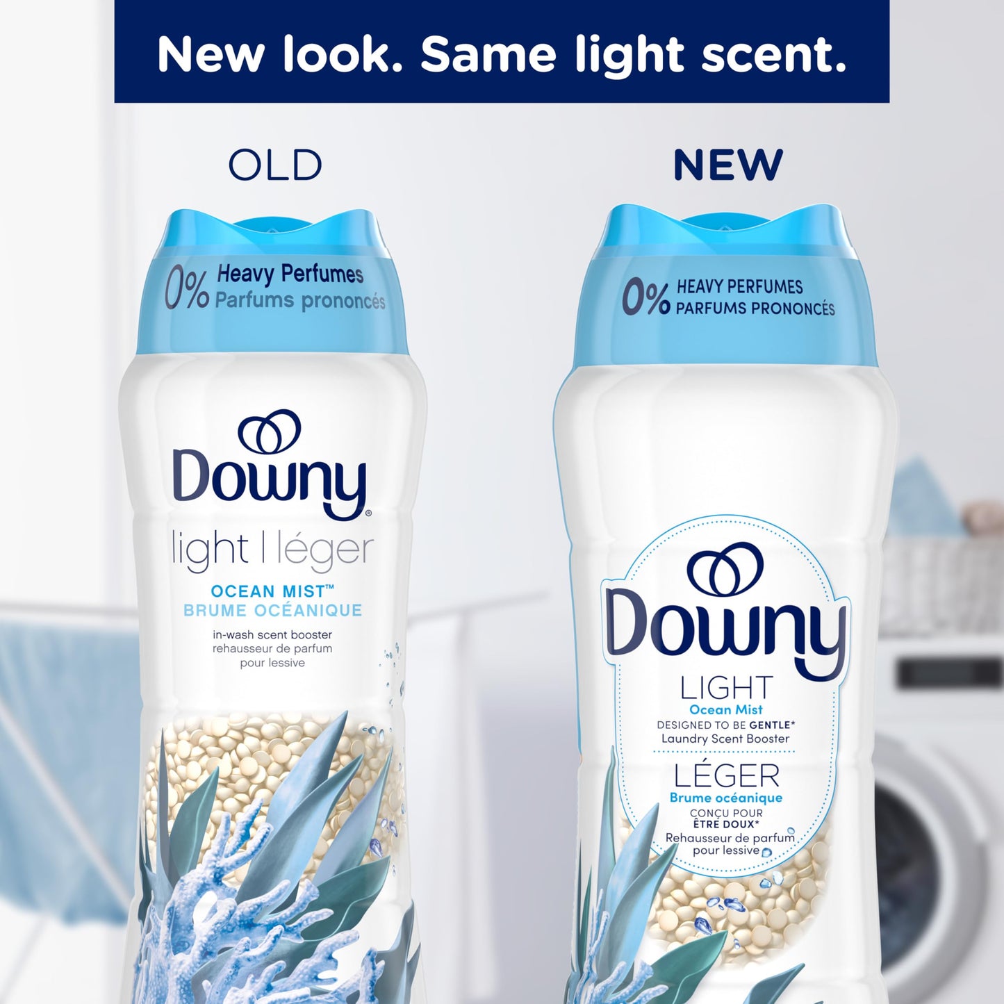 Downy Light Laundry Scent Booster Beads, Ocean Mist Scent, In-wash fabric beads designed to be gentle with a light boost of scent, No Heavy Perfumes, 680 Grams