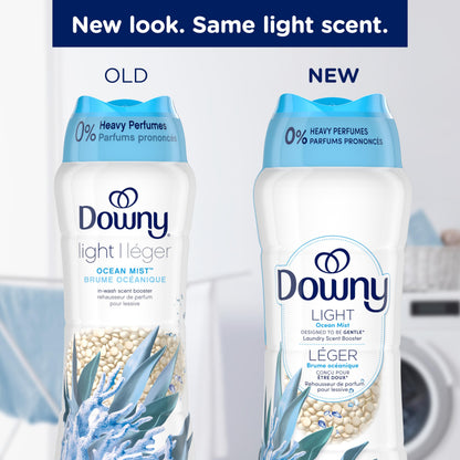 Downy Light Laundry Scent Booster Beads, Ocean Mist Scent, In-wash fabric beads designed to be gentle with a light boost of scent, No Heavy Perfumes, 680 Grams