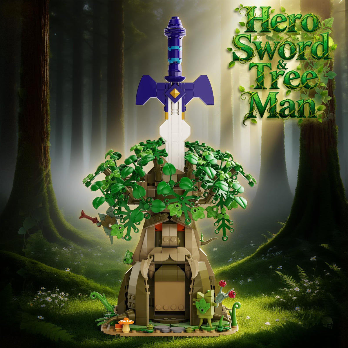 Tree & Sword Building Block Set for Boys, Luminous Sword & Coin Toss Game, Magic Tree Game Action Figures Collectible Model for Home Office Decor, Christmas Birthday Toys Gifts for Adult, Kids 8+ 🍁 All In One Marketplace Canada