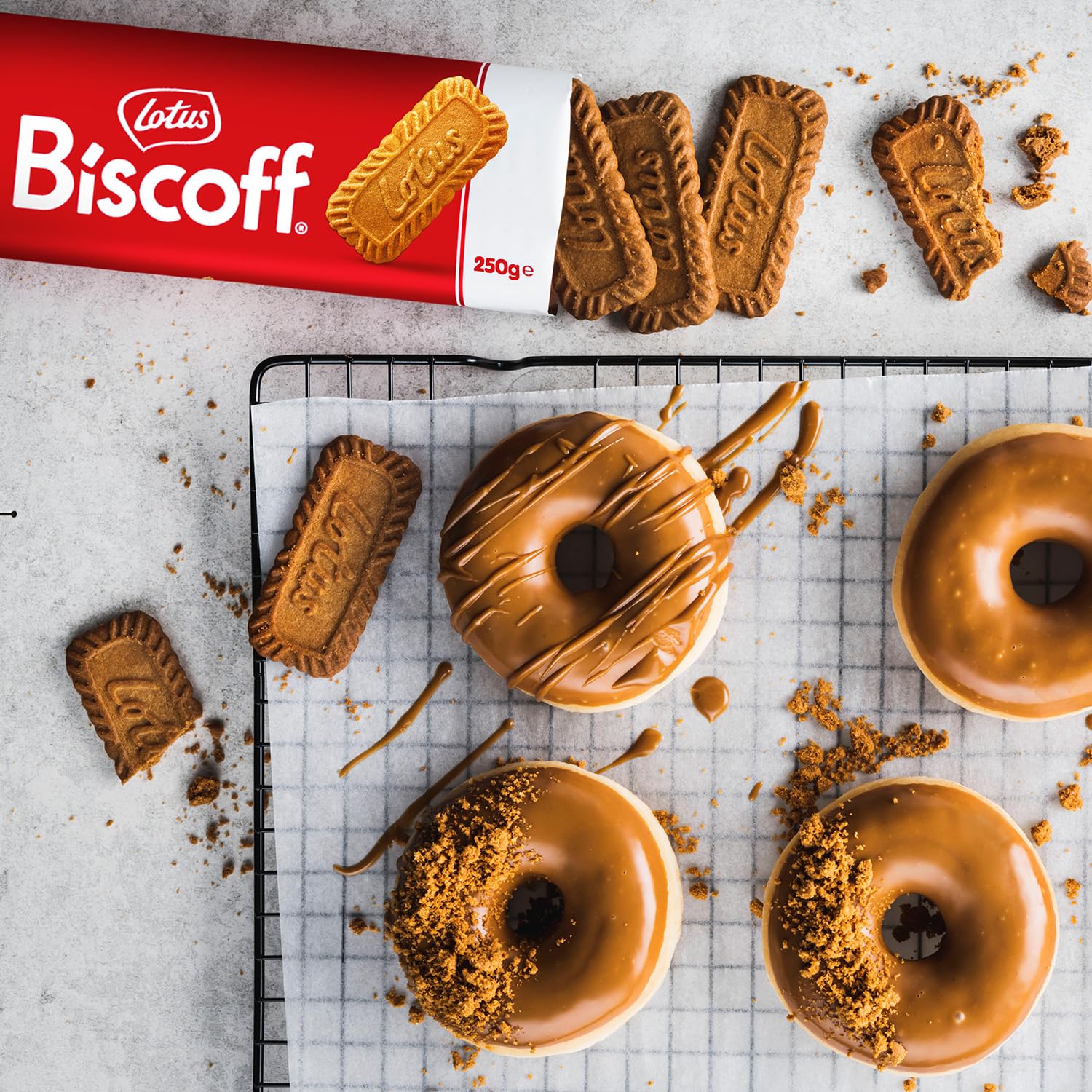 Lotus Biscoff Caramelized Biscuit Cookies - 300 Individual Packs (1875g)