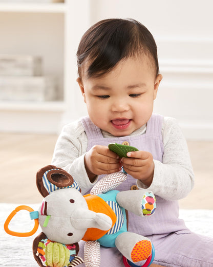 Skip Hop Bandana Buddies Baby Activity and Teething Toy with Multi-Sensory Rattle and Textures, Elephant Skip Hop