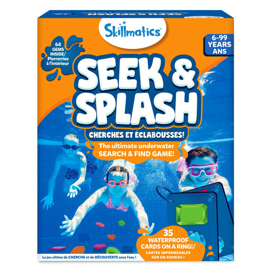Skillmatics Pool Toys - Seek & Splash, Search & Find Water Game, Swimming Pool Dive Toy for Kids, Summer Fun & Gifts for Boys & Girls Ages 6, 7, 8, 9, 10, 11 & Up, Includes 64 Colorful Gems