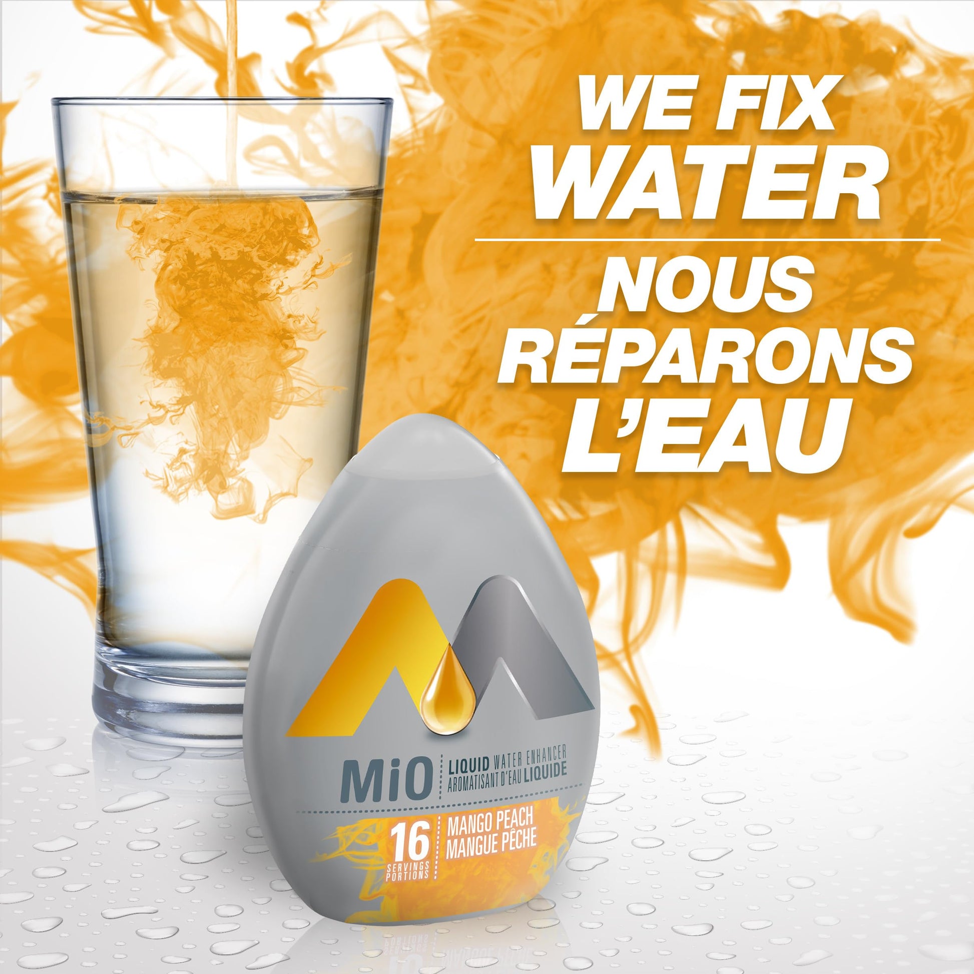 Mio Mango Peach Liquid Water Enhancer, 48 mL Bottle (Pack of 12)